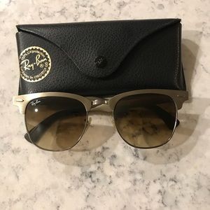 Rayban Metal Gold Clubmaster Sunglasses